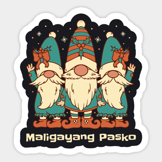 Merry Christmas in Tagalog Sticker by SunburstGeo